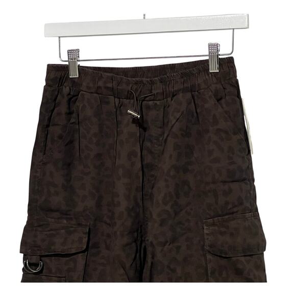 VINTAGE HAVANA WOMENS SIZE SMALL TENCEL ANIMAL PRINT CARGO CASUAL PANTS BROWN - Picture 6 of 14
